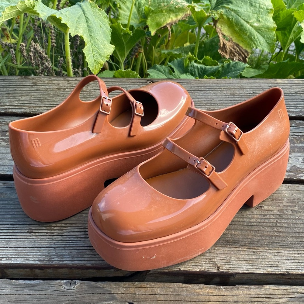Melissa Farah farrah Maryjane platform rust orange brown
